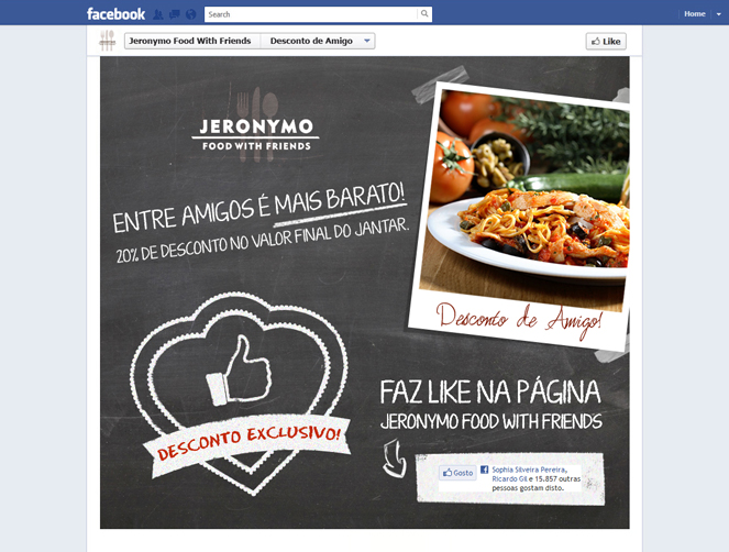 Jeronymo Food with Friends | Campanhas Facebook 