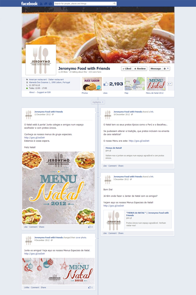 Jeronymo Food with Friends | Campanhas Facebook 